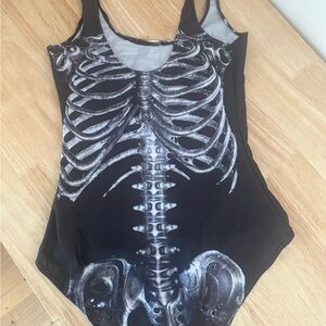 Skeleton one piece bathing suit